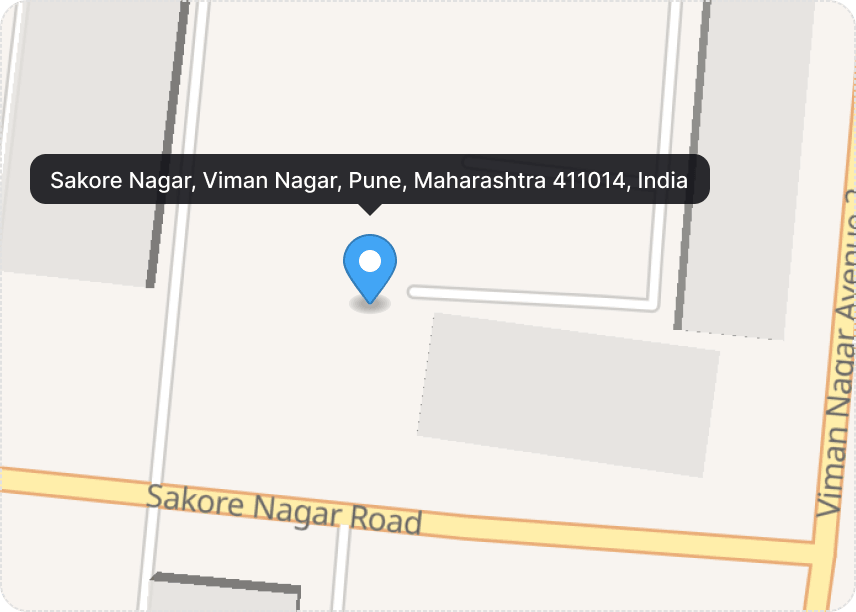 Map showing Kyzify's office in Sakore Nagar, Pune